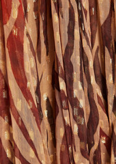 Rococo Sand - Cutout metallic fil coupé voile midi dress - Brown - XS