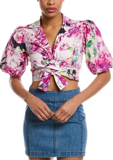 Rococo Sand Cropped Wrap Top