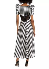 Beetlejuice II x Rodarte Stripe Lace Bodice Maxi Dress