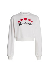 Rodarte Radarte Heart-Print Cropped Sweatshirt