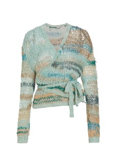 Rodarte Metallic Knit Wrap Sweater