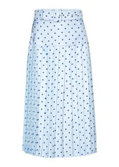 Rodarte Polka-dot high-rise silk midi skirt