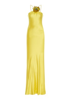Rodarte - Exclusive Bead-Embellished Silk Maxi Dress - Yellow - US 4 - Moda Operandi