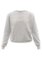 Rodarte - Faux Pearl-logo Fleeceback-jersey Sweatshirt - Womens - Grey