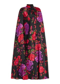Rodarte - Floral-Printed Silk Satin Midi Dress - Multi - US 2 - Moda Operandi