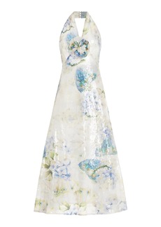 Rodarte - Flower-Detailed Sequined Floral Halter Dress - Multi - US 4 - Moda Operandi