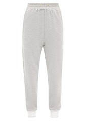Rodarte - Ruffled-cuff Cotton-blend Jersey Track Pants - Womens - Grey