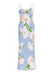Rodarte - Women's Floral Silk Tea-Length Slip Dress - Blue - US 2 - Moda Operandi