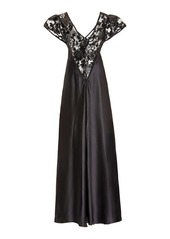 Rodarte - Women's Sequin-Detailed Silk Satin Midi Dress - Black - Moda Operandi
