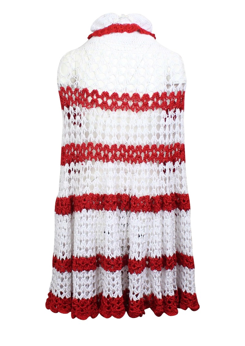 Rodarte Hand Crocheted Strapless Dress - Red/White
