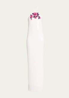 Rodarte Sequined Floral Floor-Length Dress