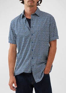 Rodd & Gunn Men's Yates Point Geometric-Print Short-Sleeve Shirt