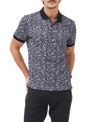 Rodd & Gunn Bay of Plenty Sports Fit Floral Cotton Piqué Polo in Ink at Nordstrom Rack