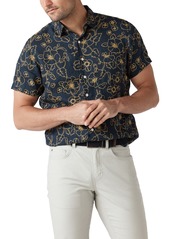 Rodd & Gunn Big Glory Bay Floral Short Sleeve Linen Button-Up Shirt in Lemon at Nordstrom Rack