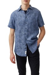 Rodd & Gunn Ellerby Leaf Print Short Sleeve Linen Button-Up Shirt