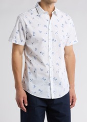 Rodd & Gunn Forest Estate Print Cotton Short Sleeve Button-Up Shirt in White/Blue at Nordstrom Rack