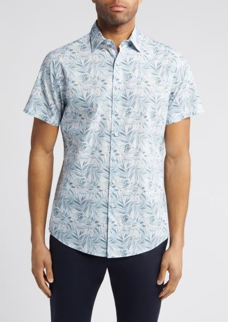 Rodd & Gunn Frond Print Short Sleeve Cotton Button-Up Shirt