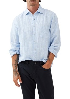 Rodd & Gunn Harvest Avenue Sports Fit Dobby Pinstripe Linen Button-Up Shirt