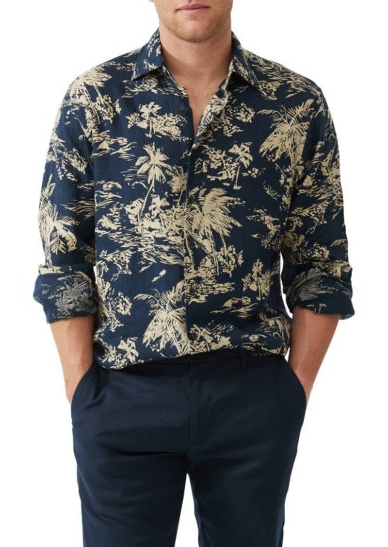 Rodd & Gunn Livingstone Original Fit Tropical Print Linen Button-Up Shirt