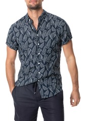 Rodd & Gunn Longview Leaf Print Short Sleeve Linen Button-Up Shirt