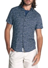 Rodd & Gunn Lydbrook Brush Check Short Sleeve Button-Up Linen & Cotton Shirt in Ink at Nordstrom