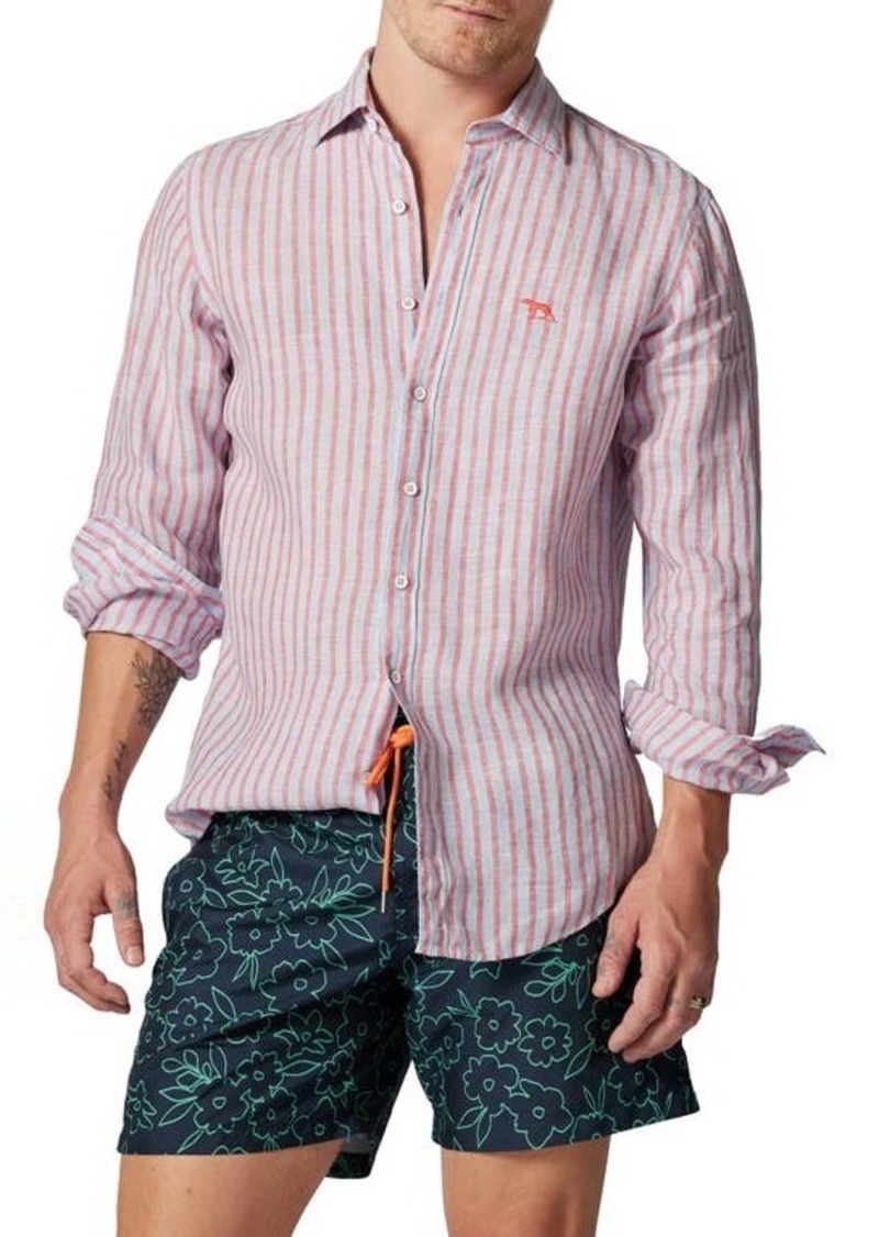 Rodd & Gunn Mclean Park Stripe Linen Button-Up Shirt