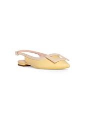 Roger Vivier 10mm Gommettine Leather Slingback Flats