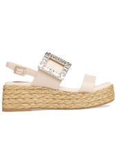 Roger Vivier 60mm Summer Strass Leather Wedges