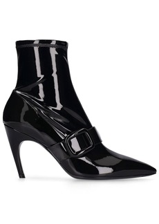 Roger Vivier 85mm Choc Patent Leather Ankle Boots
