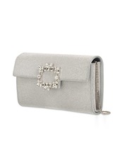 Roger Vivier Crystal Buckle Sparkle Envelope Clutch