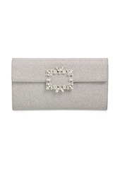 Roger Vivier Crystal Buckle Sparkle Envelope Clutch