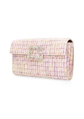 Roger Vivier Crystal Flower Buckle Envelope Clutch