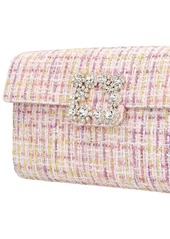 Roger Vivier Crystal Flower Buckle Envelope Clutch