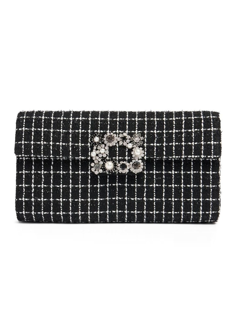 Roger Vivier Envelope Flower Buckle Clutch