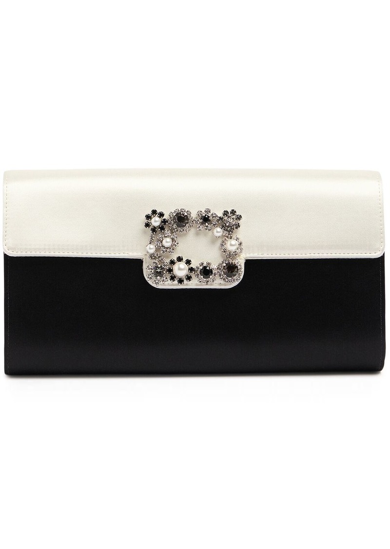 Roger Vivier Envelope Flower Buckle Clutch