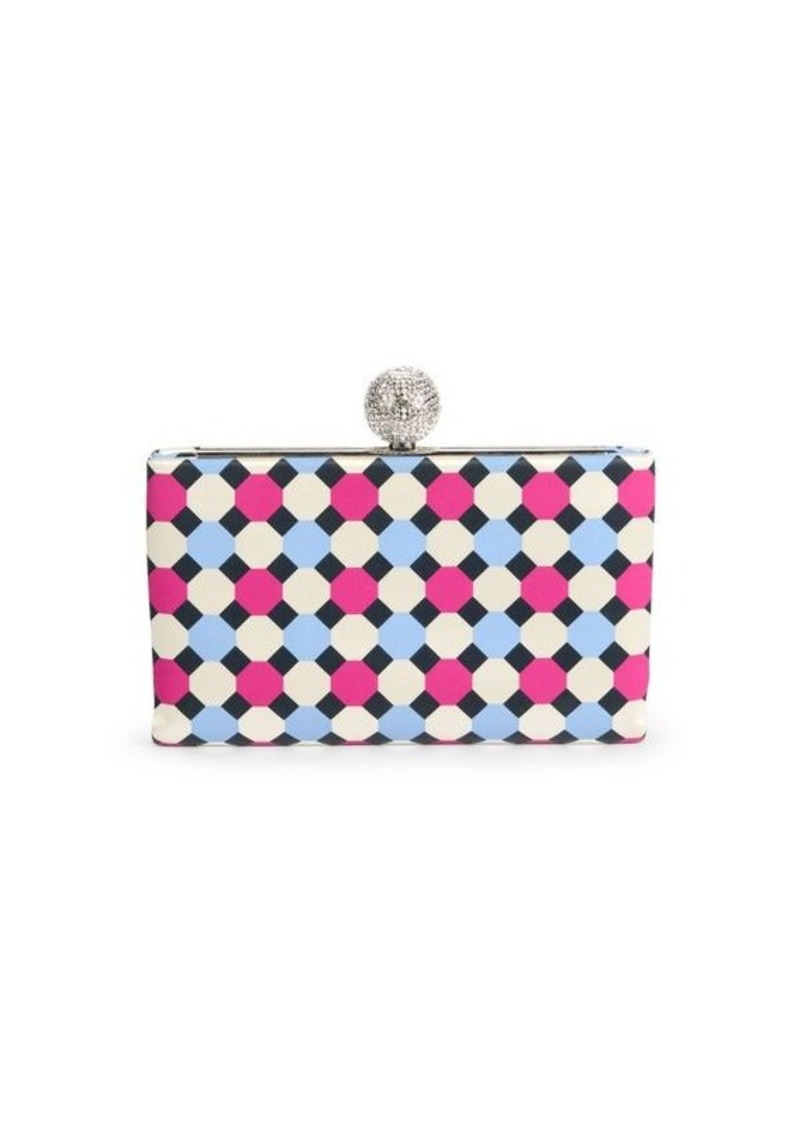 Roger Vivier Geometric Print Embellished Clasp Clutch