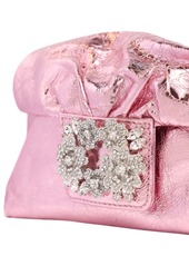 Roger Vivier Micro Rv Bouquet Draped Crystal Clutch