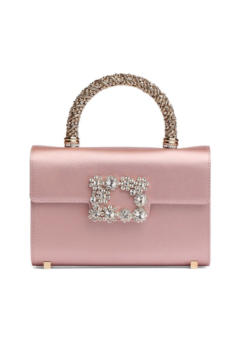 Roger Vivier Mini Envelope Satin Top Handle Bag