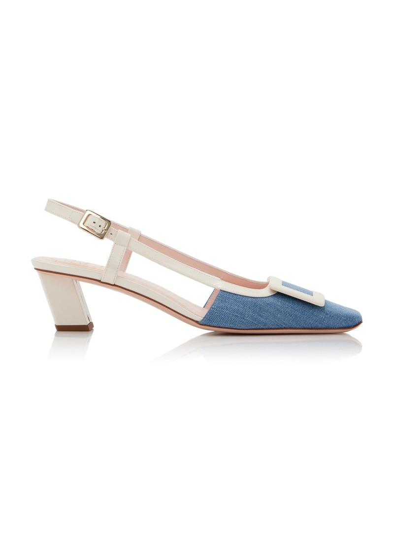 Roger Vivier - Belle Vivier Denim Slingback Pumps - Blue - IT 38 - Moda Operandi