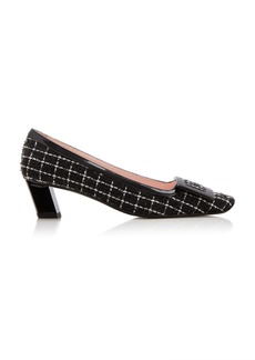 Roger Vivier - Belle Vivier Patent Leather-Trimmed Pumps - Black - IT 37 - Moda Operandi