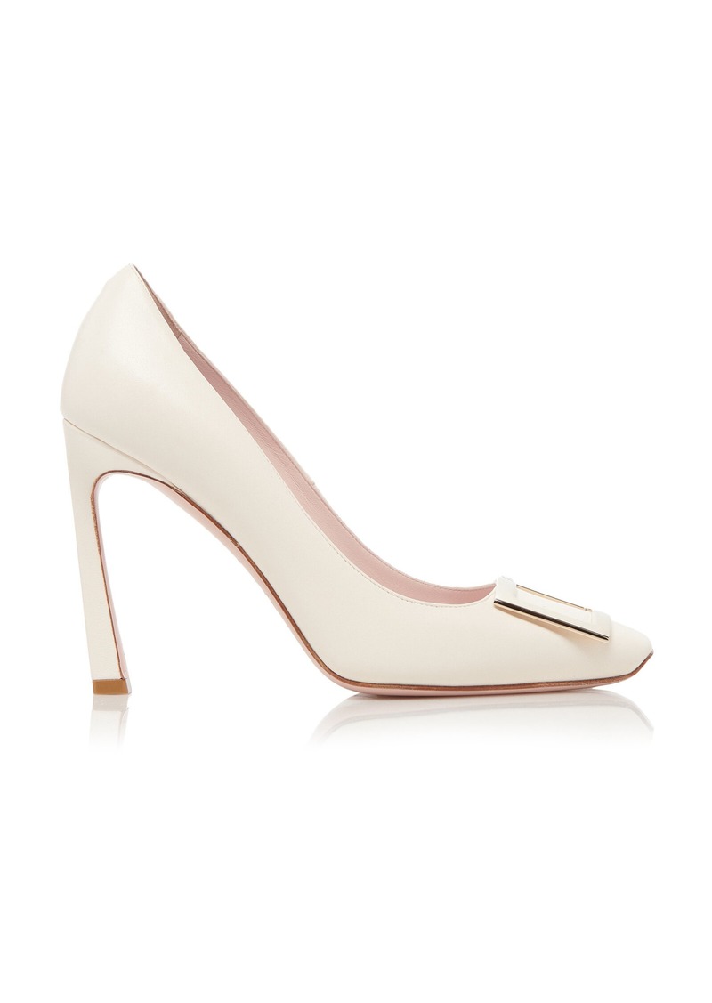 Roger Vivier - Belle Vivier Trompette Leather Pumps - White - IT 39.5 - Moda Operandi