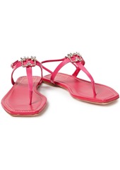 Roger Vivier - Broche embellished leather slingback sandals - Pink - EU 39