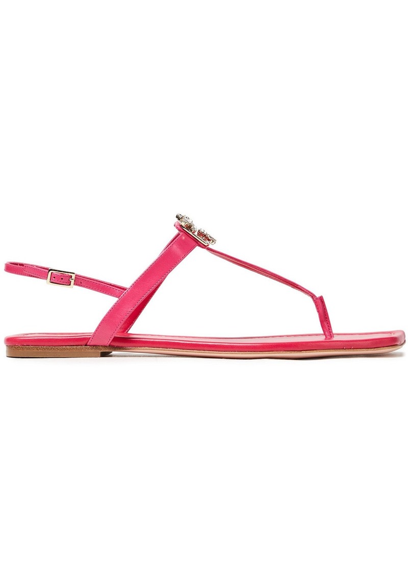 Roger Vivier - Broche embellished leather slingback sandals - Pink - EU 39