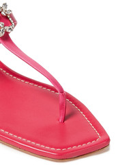 Roger Vivier - Broche embellished leather slingback sandals - Pink - EU 39