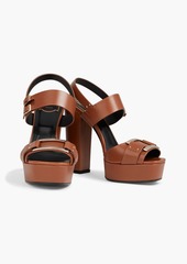 Roger Vivier - Buckle-embellished leather platform sandals - Brown - EU 39