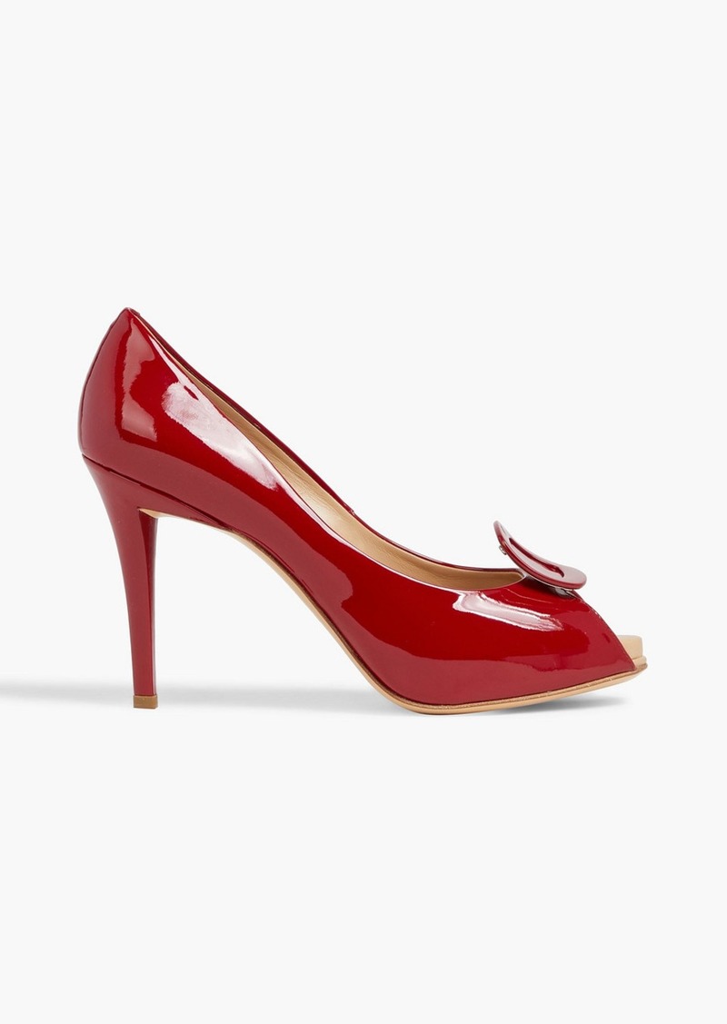 Roger Vivier - Chips buckle-embellished patent-leather pumps - Red - EU 39.5