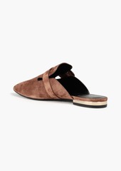 Roger Vivier - Buckle-embellished suede slippers - Brown - EU 35