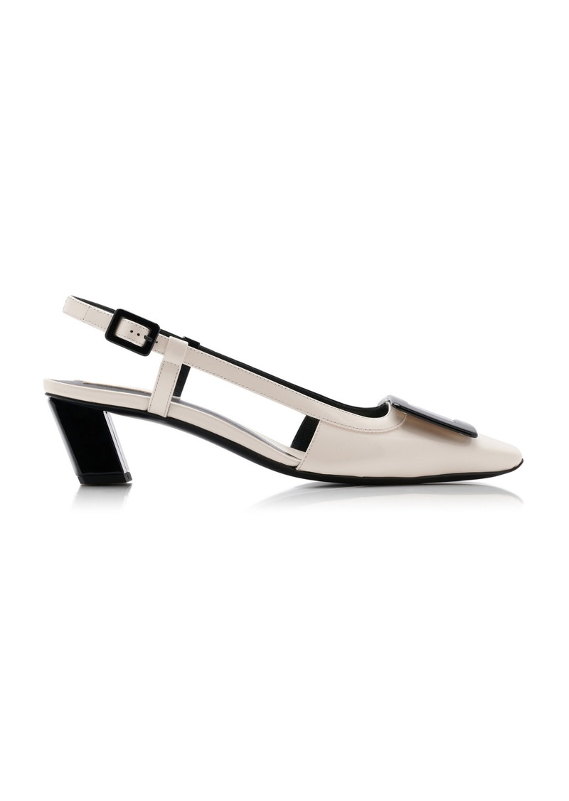 Roger Vivier - BV Optical Patent Leather Slingback Pumps - Black/white - IT 41 - Moda Operandi