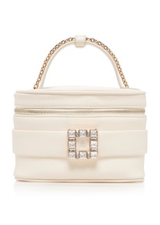 Roger Vivier - Crystal-Buckle Leather Vanity Bag - White - OS - Moda Operandi