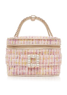 Roger Vivier - Crystal-Buckle Tweed Vanity Bag - Plaid - OS - Moda Operandi